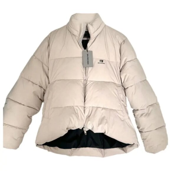 Balenciaga Zip-Up Puffer Jacket – Beige – Women’s EU 34 / US XS - Picture 1 of 7